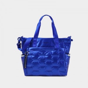 Women's Hedgren Puffer Tote Bags Blue | UVF3466ZI
