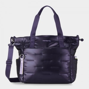 Women's Hedgren Puffer Tote Bags Purple Deep Blue | UYI8432FV
